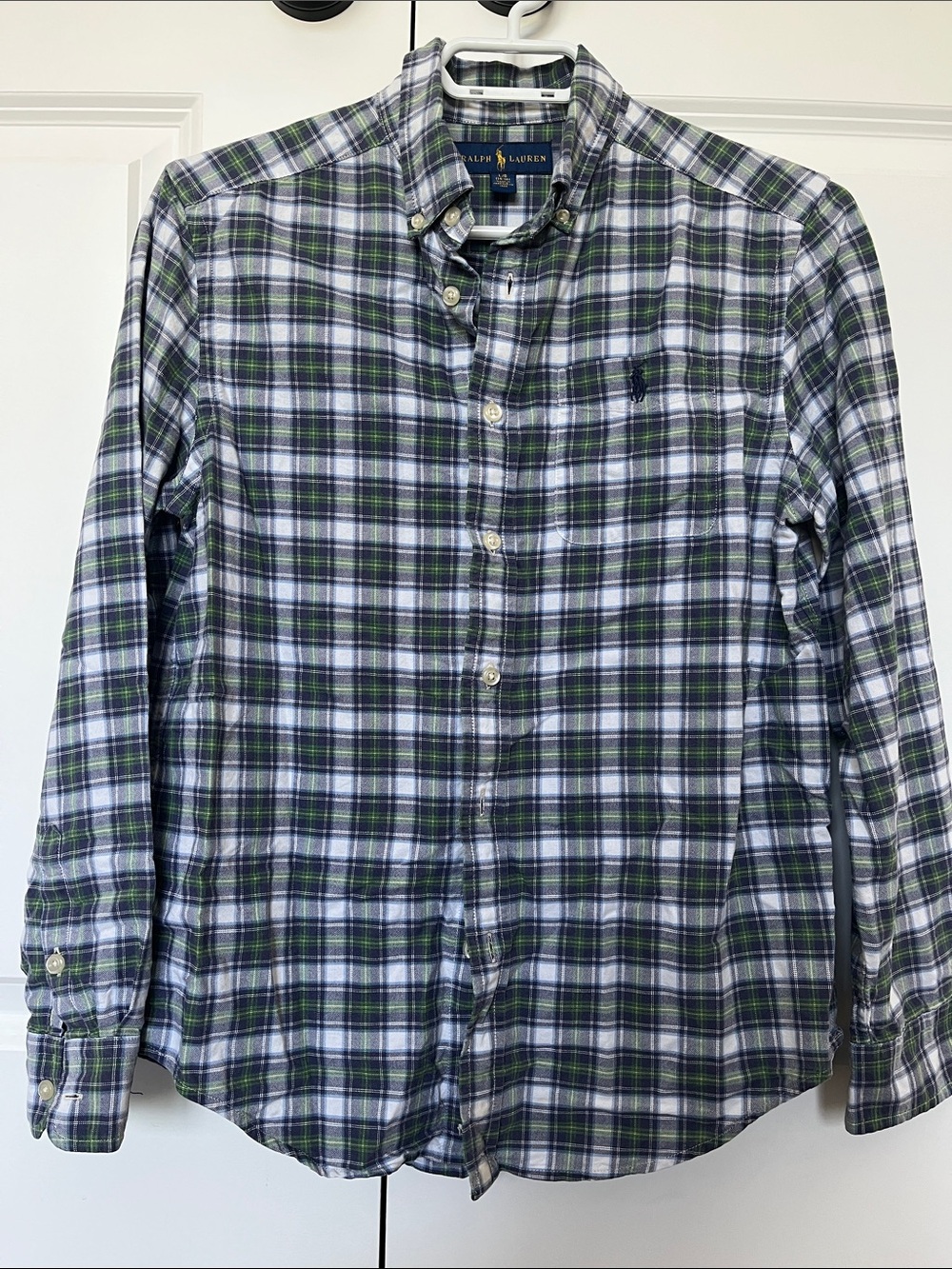 Ralph Lauren Plaid Button-Down Long Sleeve Dress Shirt